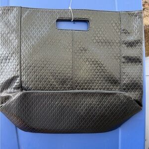 Black Tote Bag with Cutout Handles. NWOT